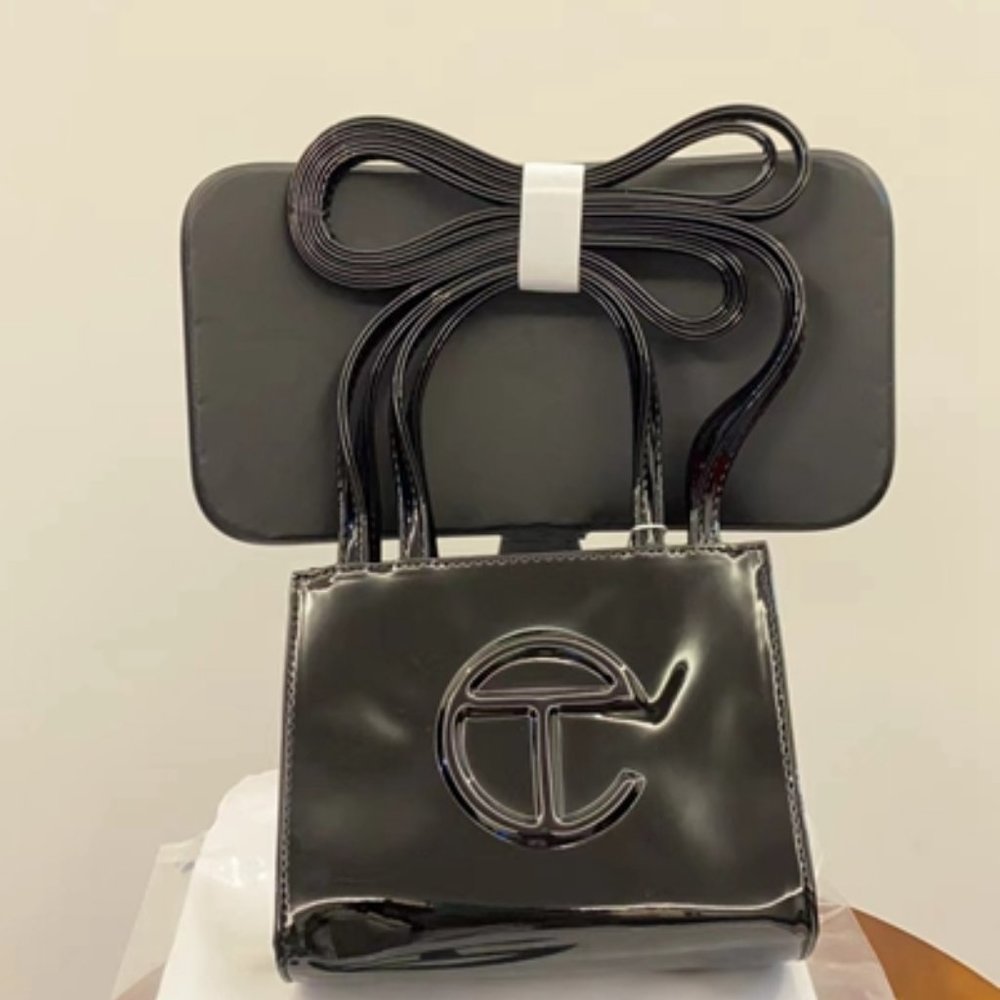 Small Black Patent Telfar Bag